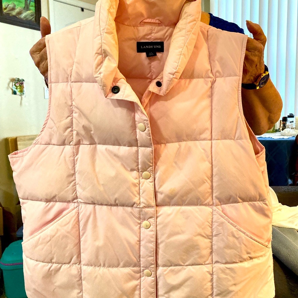 Beautiful pink puffer vest from Lands End